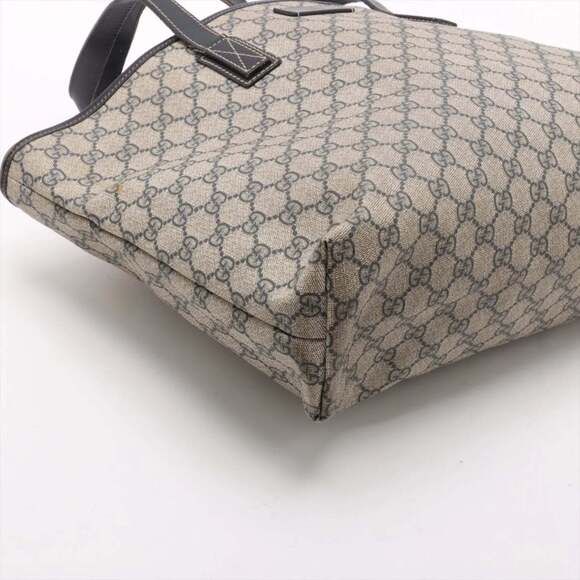 Gucci GG Supreme 211137 Leather Tote Bag Shoulder Navy Men's - Picture 4 of 14